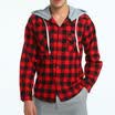 Fshion Mens Long Sleeve Hooded Shirt Casual Work Shirts Top Slim Hoodie Tops New