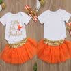 0-2T Newborn Baby Girls Thanksgiving Romper Bodysuit Tutu Skirt 3Pcs Outfits Set