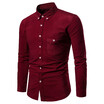 AOWOFS New Plus Size long sleeve corduroy shirt European&American trend 7 Colors casual shirt YS003