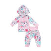 USA Stock Newborn Kid Baby Girl Flower Hooded Tops Pants Legging Outfits Clothes