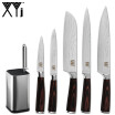 XYj 7 Unids Cuchillos De Acero Inoxidable Set 8  Cuchillo Titular Afilador Bar Carne Pescado Herramientas De Cocina