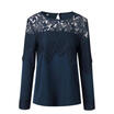 Womens Lace Loose Shirt Long Sleeve Patchwork Pullover Blouse Ladies Casual Tops