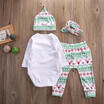AU Stock Xmas 4PCS Baby Girl Clothes Romper T-shirtPants Hat Outfits 0-18M