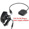 USB30 to 25" 35 " SATA Hard Drive HDD SSD Converter Adapter PC 5Gbps US EU UK