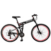 BEHEE 26 Inches 21 Speed Folding mountain bike middle axle double disc brake