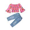 Toddler Kids Baby Girl Clothes Ruffle Dress Tops Floral Long Pants 2Pcs Outfits