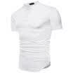 Mens Plain Short Sleeve T Shirt Slim Fit Longline Extended Crew Neck Casual Tops