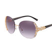 New Arrival Luxury Diamond rimless sunglasses Good Quality women Fashion Oval goggle sun glasses for Travel