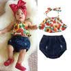 Summer 2PCS Baby Girls Sunflower Tops Dress Shorts Pants Outfits Clothes Set