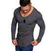 Fashion Mens Slim Fit Long Sleeve Slim T-shirts Casual Tee Shirt Tops Pullover
