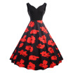 Vintage Floral Printed Pin Up Dress