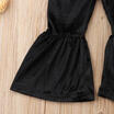 Cute Toddler Kids Girls 3D Flower Velvet Flared Romper Jumpsuit Playsuit Clothes