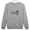 King &Queen Matching Couple Hoodies Love Matching His&Her Fleece shirts Tops
