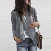 Womens Ladies Long Sleeve Waterfall Cardigan Blazer Coat Open Front Suede Jacket
