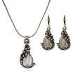 Popular Peacock Water Droplet Shape Earrings Necklace Suit Hot Sale Jewelry for Necklace Women