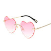 New Arrival Love Heart Sunglasses for Women Fashion Rimless Sun Glasses for travel Cute Sexy Candy Colors Ladies Eyewear UV400