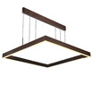 Baycheer HL487479 Dark Brown Linear Island Aluminum 1 Tier White Light LED Square LED Chandelier in Acrylic Shade