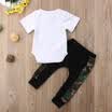 Newborn Infant Baby Boy DADS WINGMAN Romper Sunsuit Camo Pants Clothes Outfits