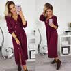 Womens Summer V Neck Dress Beach Button Pocket Midi Swing Sundress Holiday Dress