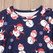 Fashion Kids Baby Girls Christmas Snowman Snowflake Long Sleeve Party Gown Dress