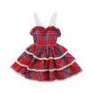 UK Princess Kids Baby Girl Dress Lace Plaid Ruffle Layered Party Pageant Dresses