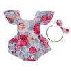 Newborn Baby Girls Clothes Flower Backless Romper Jumpsuit Bodysuit Sunsuit 0-2T