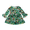 Christmas Girls Dress Four-leaf Clover Print Dress Baby Girl Toddler DressesUK