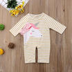 UK Newborn Baby Girls Boy Unicorn Striped Romper Jumpsuit Outfits Clothes 0-18M
