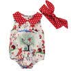 US Newborn Infant Baby Girl Romper Jumpsuit BodysuitHeadband Clothes Outfit Set
