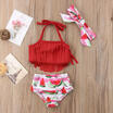 US Toddler Kid Baby Girls Tassel Bikini Set Fruit Swimwear Swimsuit Bathing Suit