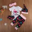 Newborn Baby Girl 5pcs Cotton Clothes Jmpsuit Romper Bodysuit Long Pants Outfits