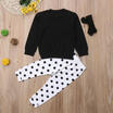 US 3Pcs Newborn Baby Girls Cotton Top Shirts Dot Pants Leggings Outfit Clothes