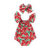 Toddler Baby Girls Watermelon Clothes Outfits Jumpsuit RomperHeadband Playsuit