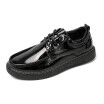 Mens Bright leather shoes Black casual shoes