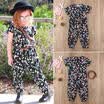 Kids Girl Baby Button Front Floral Romper Jumpsuits Playsuit Outfit Clothes Set