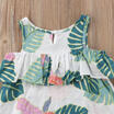 Princess Kids Baby Girl Off Shoulder Leaves Print Dress Skirt Party Clothes 1-6T
