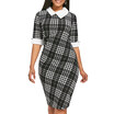 Houndstooth Print Bodycon Dress