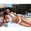 Newest Womens Bandage Monokini Hollow 2pcs Push Up Bikini Swimwear Swimsuit