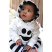 Cute Baby Girls Toddler Warm Hoodies Sweatshirt Striped Pants Outfits Clothes