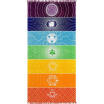 CA Single Rainbow Chakra Tapestry Towel Mandala Boho Stripes Travel Yoga Mat OUT