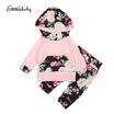 Toddler Infant Baby Girl Cotton Outfit Clothes Pink Hoodie Top Pants 2PCS Set
