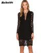 Womens V-NECK Bandage Bodycon Evening Sexy Party Cocktail Lace Short Mini Dress