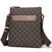 Playboy playboy men&39s fine men&39s bag European&American leisure PVC ultra-fiber single shoulder Messenger bag PBF0554-6C brown