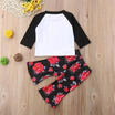 US Toddler Kids Baby Girl Floral Cotton Top Pants Leggings 2Pcs Outfit Clothes