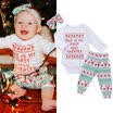 AU Newborn Baby Boy Girl Deer Xmas Romper Bodysuit Pants Headband Outfit Clothes