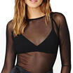 USA Women Hollow Mesh Net T-Shirt Long Sleeve Tee Tops Transparent Slim Blouse
