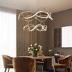 Baycheer HL487566 Room Decorative White Light Polished Brass Twist LED Pendant Light In Gold 83W
