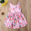 Baby Girls Long Tail Floral Dress Princess Party Pageant Dresses Kids Sundress