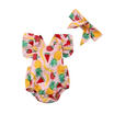 Newborn Infant Baby Girl Romper Bodysuit Jumpsuit Headband Outfit Clothes Set