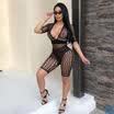 Sexy Women Bodycon Mesh See-through Print Club Party Playsuit Jumpsuit Romper